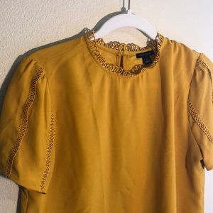Short sleeve yellow blouse from Ann Taylor